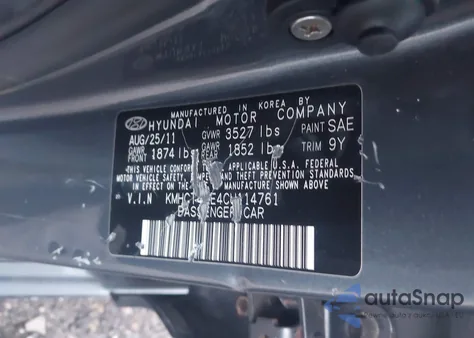 2012 Hyundai Accent Gls из США, поврежденный, VIN KMHCT4AE4CU114761